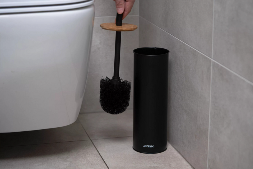 Ardesto Toilet Brush and Holder Set &ndash; Black 7650 фото Crystalline